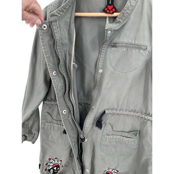 Azona A02 Meow Meow Utility Coat Womens Size S Cat Neutral Eclectic‎ Urban - Picture 6 of 11